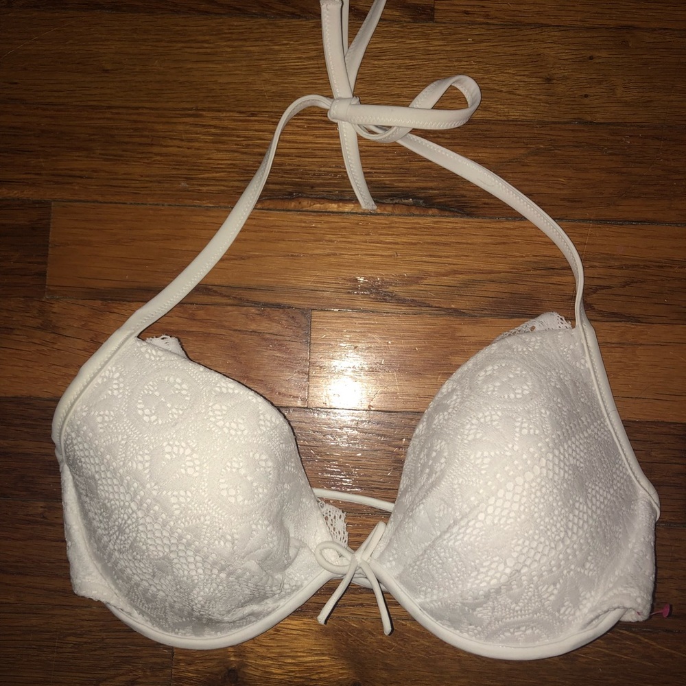 Victoria’s Secret white lace push up bikini top